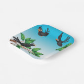 Vogels in een Bord met boompapier (Gebogen)