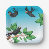 Vogels in een Bord met boompapier (Voorkant)