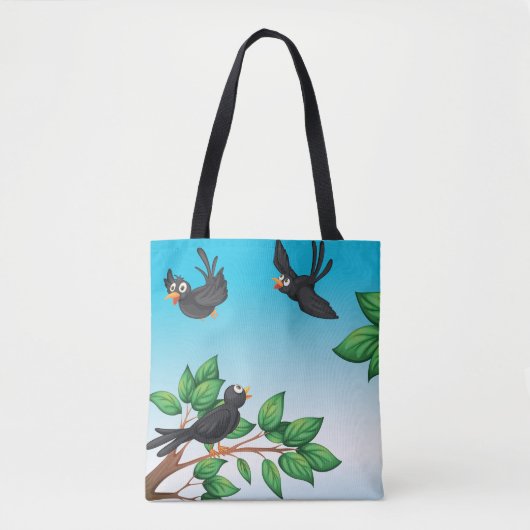 Vogels in een Canvas tas (Voorkant)
