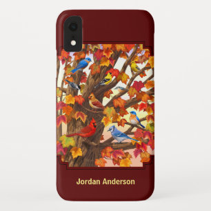 Vogels in Herfst Maple Tree Rood iPhone XR Hoesje