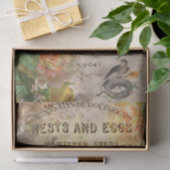  vogels in het Franse Ephemera-ontkoppelingweefsel Tissuepapier (Geschenk)