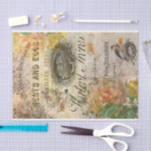  vogels in het Franse Ephemera-ontkoppelingweefsel Tissuepapier (Craft)