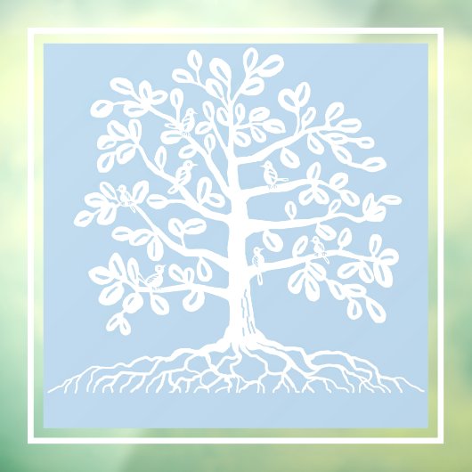 Vogels in het kader van een boomvenster raamsticker (Vel 3)