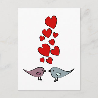 Vogels in het liefdesthema briefkaart