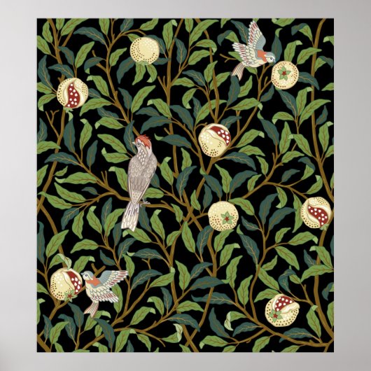  vogels in het loofgoed met vogels en zee van vruc poster (Voorkant)