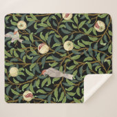  vogels in het loofgoed met vogels en zee van vruc sherpa deken (Voorkant (horizontaal))