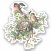  vogels in het nestjaar sticker (Voorkant)