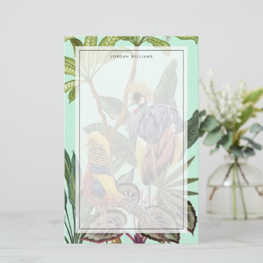 Vogels in het paradijs - grote vogels briefpapier (Staand voorkant)