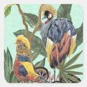 Vogels in het paradijs - grote vogels vierkante sticker (Voorkant)