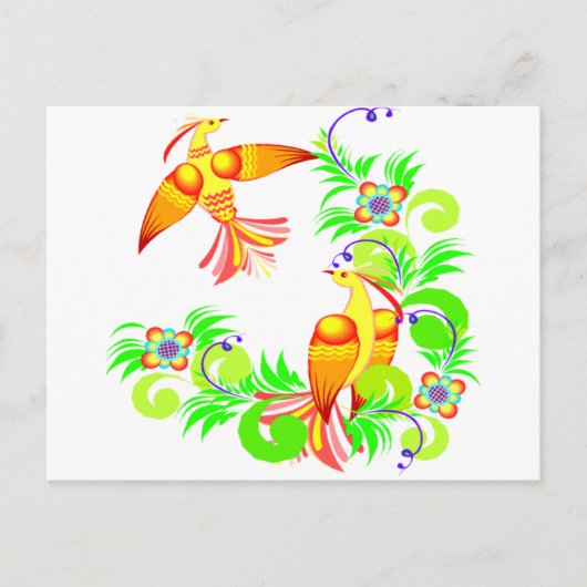 Vogels in kleur briefkaart (Voorkant)