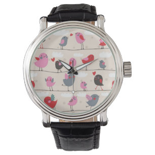 Vogels in liefde horloge