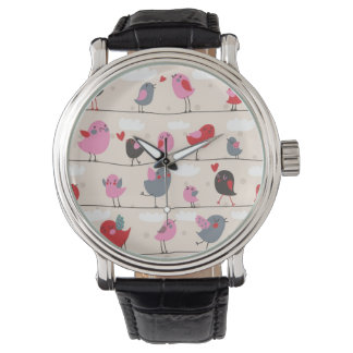 Vogels in liefde horloge