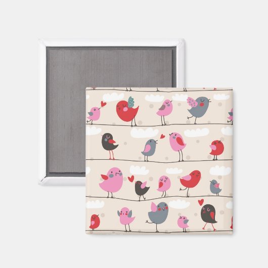 Vogels in liefde magneet (Voorkant / Achterkant)