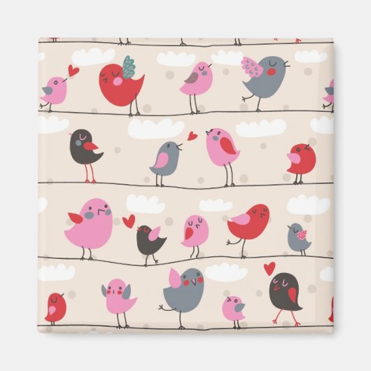 Vogels in liefde magneet (Voorkant)