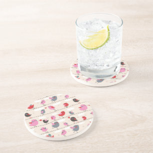 Vogels in liefde zandsteen onderzetter