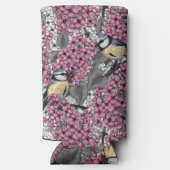 Vogels in roze lila tuin (Achterkant)