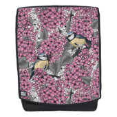 Vogels in roze lila tuin rugtassen (Voorkant)