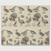 Vogels in stijl cadeaupapier (Vlak)