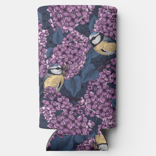 Vogels in violette lila tuin (Achterkant)