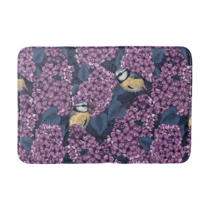 Vogels in violette lila tuin badmat