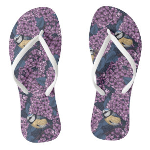 Vogels in violette lila tuin teenslippers