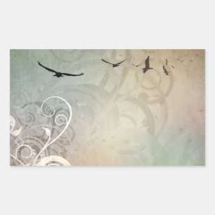 Vogels in vlucht rechthoekige sticker