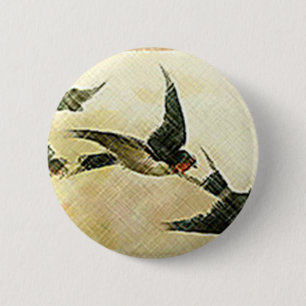 Vogels in vlucht ronde button 5,7 cm