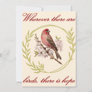 Vogels Inspirerend Quote, Vogelbloemenkrans Feestdagenkaart