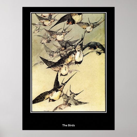 Vogels Japanse Vintage Poster (Voorkant)