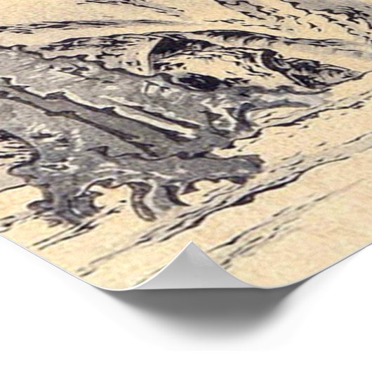 Vogels, kat en hond, Itō Jakuchüu Poster (Hoek)