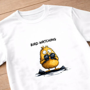 Vogels Kijken Funny Cartoon Karakter Ironische Hum T-shirt