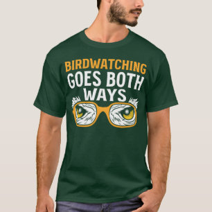 Vogels kijken gaat beide kanten ornitholoog retro t-shirt