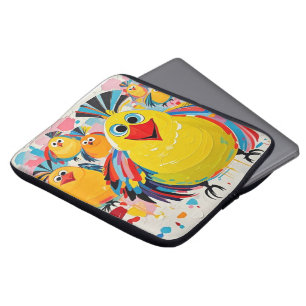 Vogels kleurrijke kunst abstracte dikke reus schat laptop sleeve