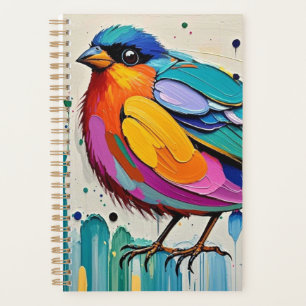 Vogels kleurrijke kunst abstracte dikke reus schat planner