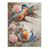 Vogels met bloemen foto afdruk (Voorkant)