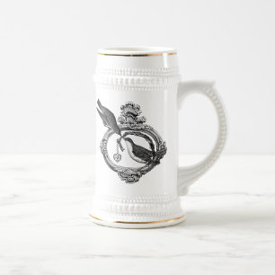 vogels met een hendeltje en cadeautjes bierpul