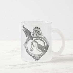  vogels met een hendeltje en cadeautjes matglas koffiemok