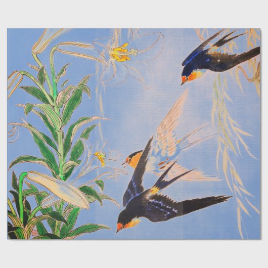 VOGELS MET LILY WRAPPING Paper Cadeaupapier (Vlak)