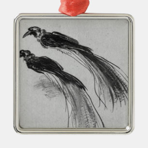 vogels metalen ornament