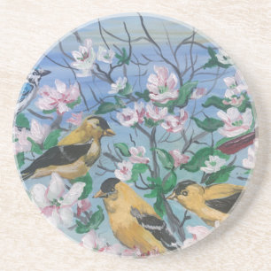 Vogels nieuw collectie zandsteen onderzetter