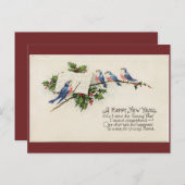  vogels nieuwjaar briefkaart (Voorkant / Achterkant)
