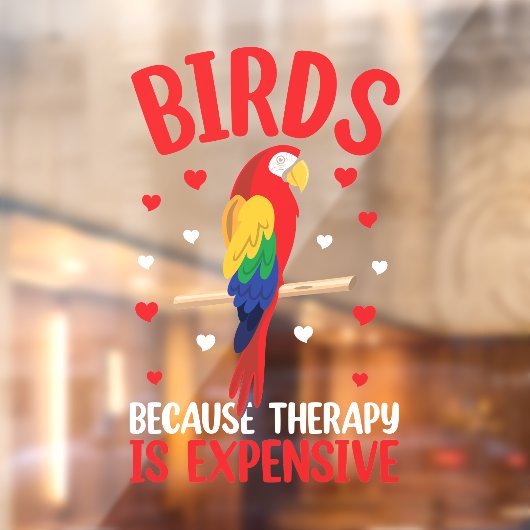 Vogels omdat de therapie duur is raamsticker (Vel 2)