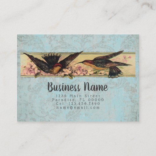 Vogels ontmoeten PAPIER, KLEUR- EN GROOTTEOPTIES - Visitekaartje (Achterkant)