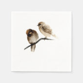 Vogels ontwerpen papieren servetten met grijze vog (Voorkant)