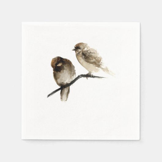 Vogels ontwerpen papieren servetten met grijze vog (Voorkant)
