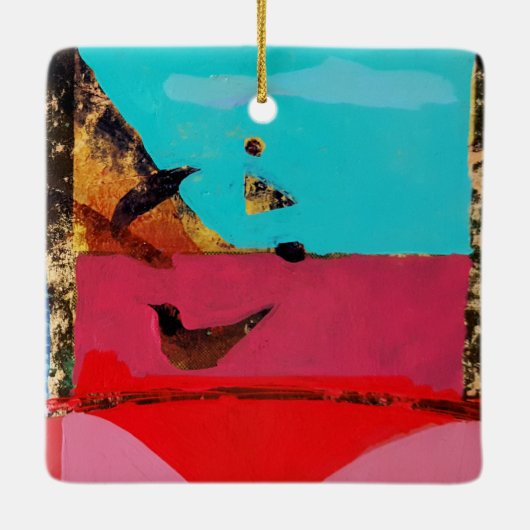 Vogels Oog-Uitzicht Keramisch Ornament (Achterkant)