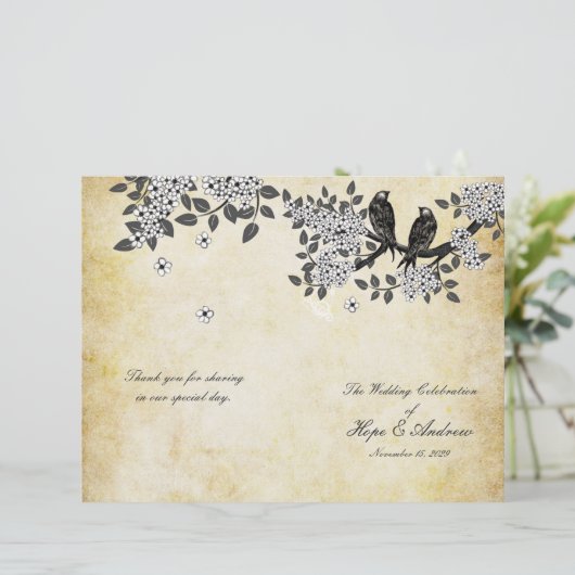  vogels op bijkantoor van het bi-Fold Wedding-prog (Staand voorkant)