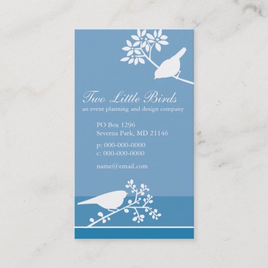 Vogels op bijkantoren visitekaartje (Voorkant)