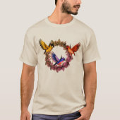 Vogels op bloem met Natuur T-shirt (Voorkant)