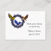 Vogels op bloemenkrans Trouwtafel Plaatskaartje (Achterkant)